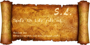 Spáth Lóránt névjegykártya